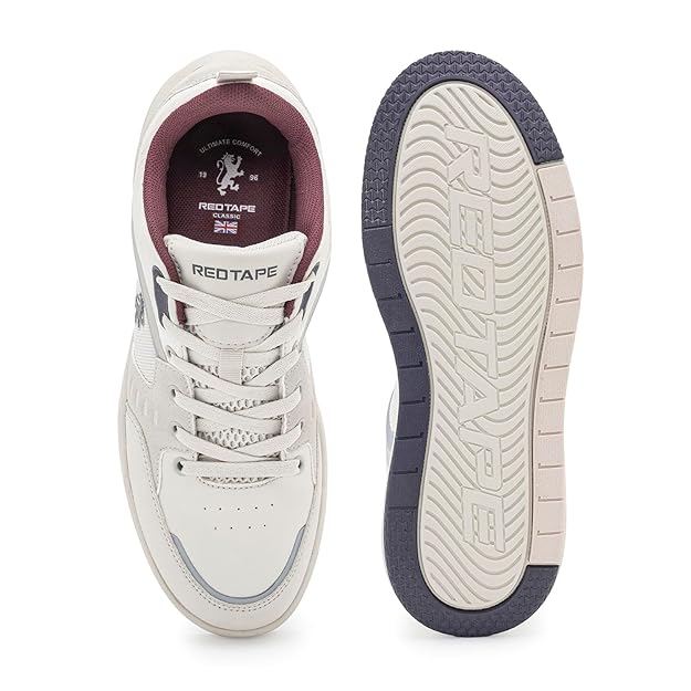 Redtape Casual Sneaker Shoes for Men Beige-Red Edition-633