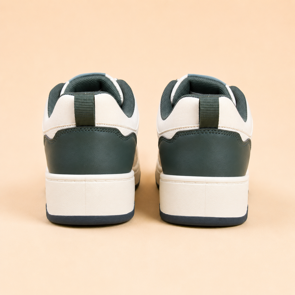 Bond Street Men's Urban Pace Casual Sneakers – White/Olive Green
