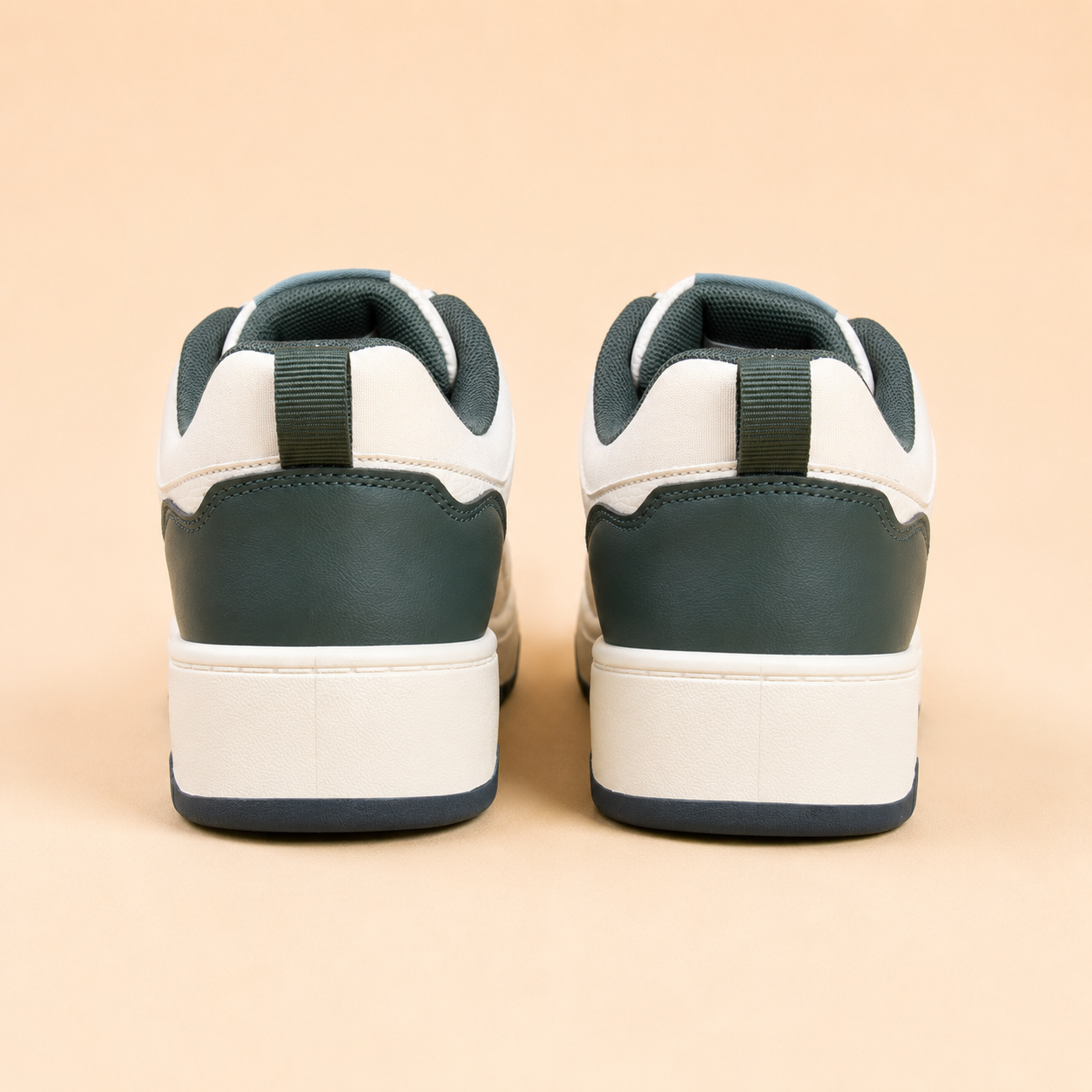 Bond Street Men's Urban Pace Casual Sneakers – White/Olive Green