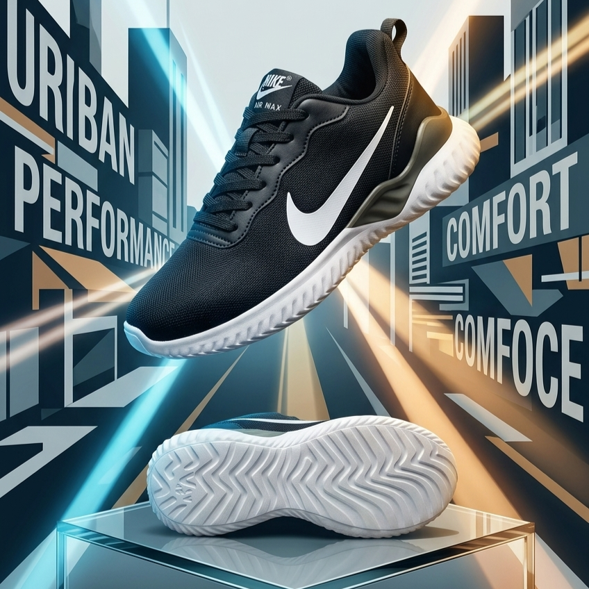 Men’s Versatile Comfort-Fit Athletic Sneakers Black Edition