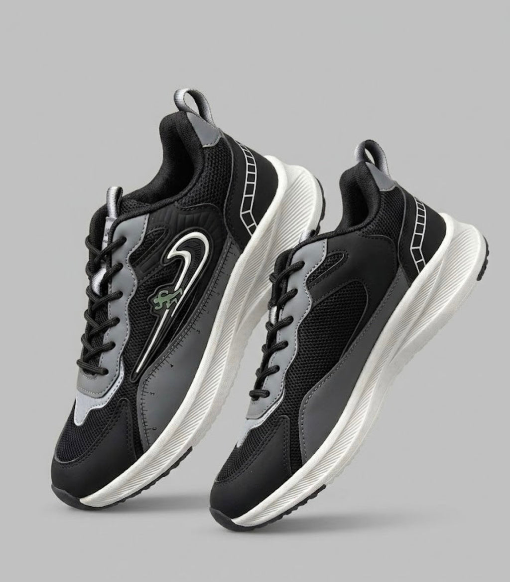 Men's Urban Pace Breathable Running Sports Shoes – Black/Grey