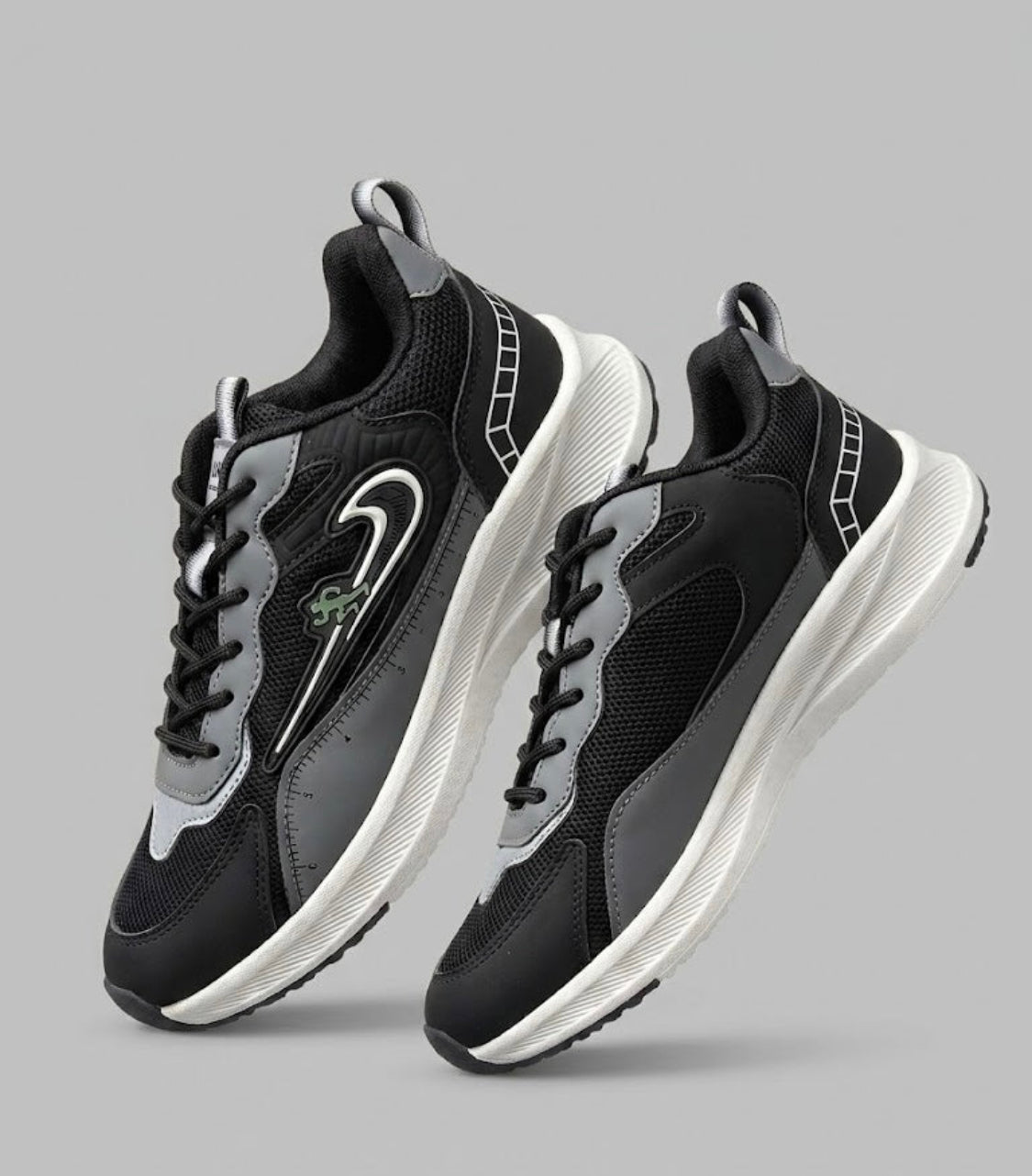 Men's Urban Pace Breathable Running Sports Shoes – Black/Grey