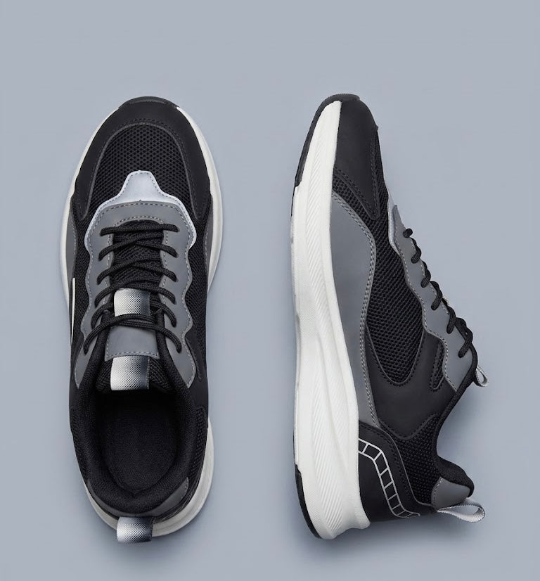 Men's Urban Pace Breathable Running Sports Shoes – Black/Grey
