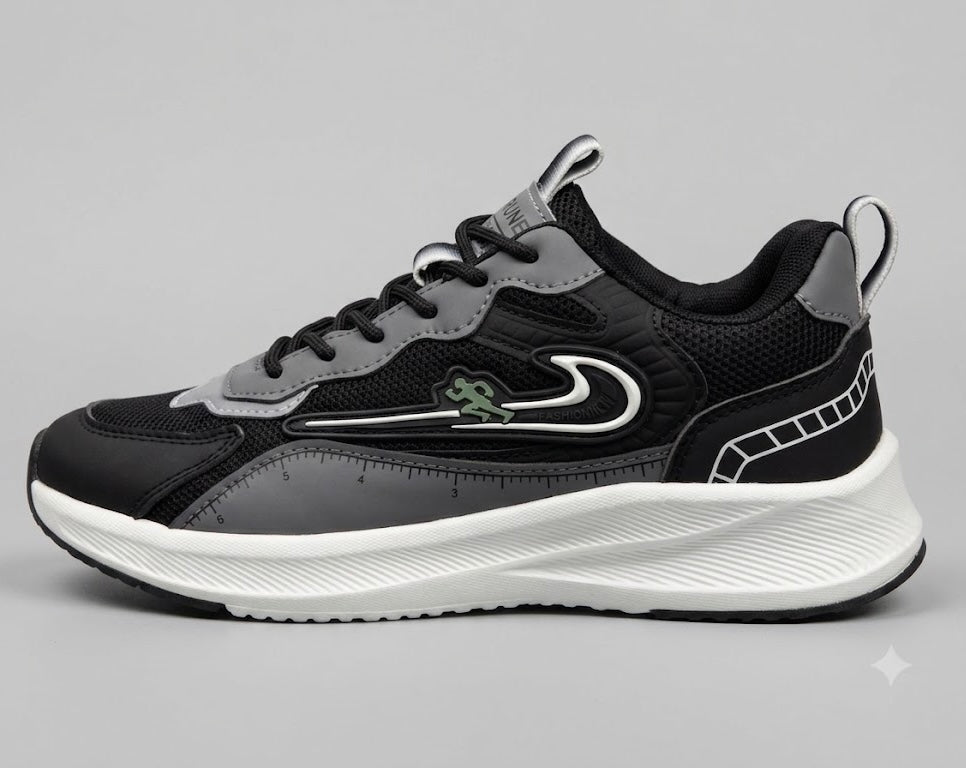 Men's Urban Pace Breathable Running Sports Shoes – Black/Grey