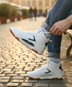 Redtape High-Neck Sneaker For Men | White-Teal Edition-75
