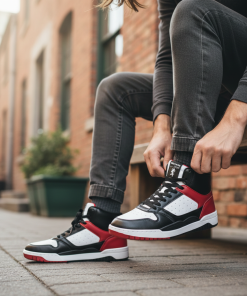 Redtape High-Neck Sneakers | Red-Black Edition-12