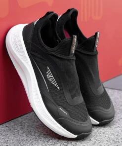 Red Tape Walking Slip-On Shoes for Women Black/White Edition-035