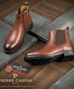 Pierre Cardin Zipper Chelsea Boots Brown Edition - PC226